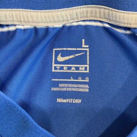 Nike Team Fit Dry Dri Fit Shirt Mens L Blue White Striped Short Sleeve Athletic - Picture 9 of 11